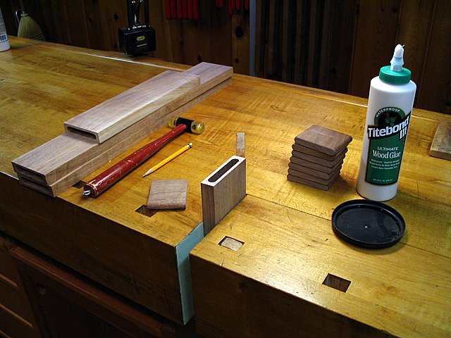 Setup For Gluing Loose Tenons Into Stretchers
